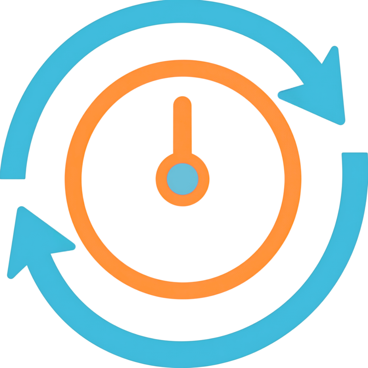 Clock encircled by refresh arrows